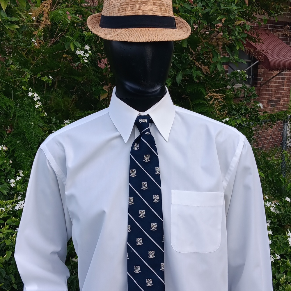 SAVILLE ROW EASY CARE MEN'S WHITE COTTON BLEND LUXURY DRESS SHIRT (NICARAGUA)